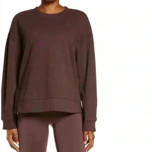 ZELLA PULLOVER BURGUNDY MARBLE COASTAL SIDE SPLIT SWEATSHIRT SIZE XL - Picture 1 of 5